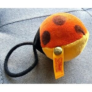 Steiff Rollo Ladybug Rattle Toy Velour Plush Jingle Bell Tag 6393/06 Germany